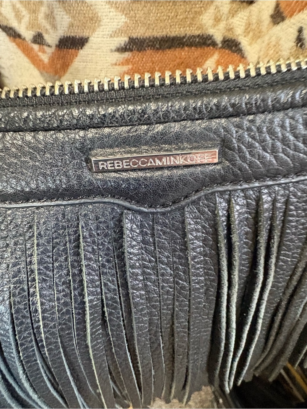Rebecca Minkoff Black Leather Fringe Crossbody - Picture 3 of 4